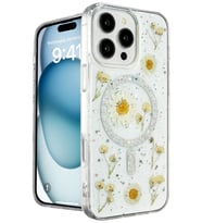 iPhone 16 Pro Kılıf Daisy Simli Magsafe Kapak - Gümüş
