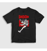 Presmono Unisex Çocuk Siyah Momo Ayase Anime Dandadan T-Shirt 512201tt