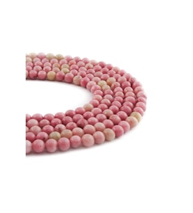 Rodonit Doğal Taş Parlak Pembe Küre Kesim 4mm Dizi [AA]