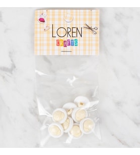 Loren Crafts 8 li Krem Uğur Böceği Düğme - 640