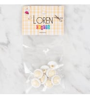 Loren Crafts 8 li Krem Uğur Böceği Düğme - 640