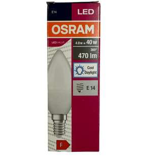 Osram 4,9W (40W) 6400K (Beyaz Işık) E14 Duylu Led Ampul