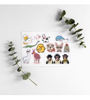 Kedi Hayvanlı Yazılı Tasarımlı A5 12 Adet Stickers Çıkartma PYTKSTKR36