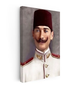 Kanvas Tablo Atatürk Fesli Gençlik Atatürk Tablosu Ev Ofis Duvar Dekoru
