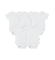Civil Baby 5 li Düz Kısa Kol 0-36 Ay Çıtçıtlı Badi - Beyaz