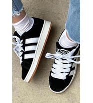 Unisex 3 Çizgi Sneaker Yedek Bağcık ve Çorap Hediyeli (Siyah)