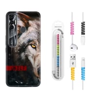Tecno Spark 6 6 Go 8C 8 Pro 7 7 Pro Kılıf Kablo Koruma Spiral Silikon Wolf Eyes 1758