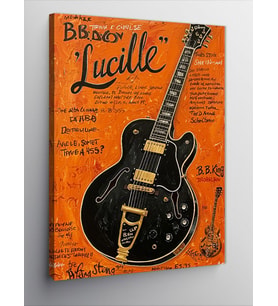Kanvas Tablo Vintage Lucille Gitar Posteri