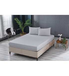 Colourful Fitted Çarşaf Tek King Size - Gri