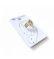 Earcuff Sıkıştırmalı Çelik Kıkırdak Küpe Geometrik Zirkon Taşlı Altın Renk