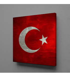 KIRMIZI BEYAZ BAYRAK KANVAS TABLO 140x140cm