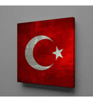 KIRMIZI BEYAZ BAYRAK KANVAS TABLO 140x140cm