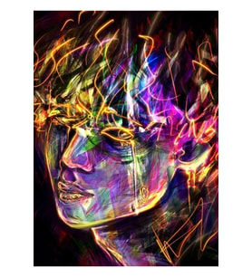 Koyu Neon Bts V Dijital Resim Tablo Ahşap Poster Dekoratif Kod1225