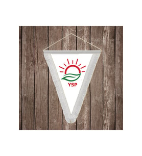 Yeşil Sol Parti Beyaz Saçaklı Üçgen Flama Bayrak Hatıra Flama