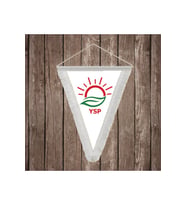 Yeşil Sol Parti Beyaz Saçaklı Üçgen Flama Bayrak Hatıra Flama