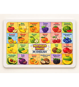 Meyveler - 24 Parça Ahşap Puzzle
