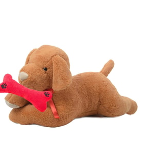Ağzında Kemiği ile Peluş Yumuşacık Sevimli Köpek, Uyku ve Oyun Arkadaşı-80 cm