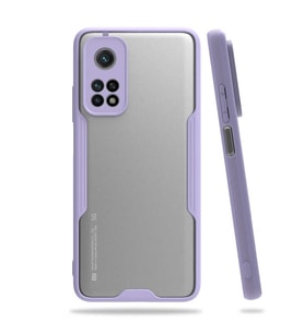 Xiaomi Mi 10T Pro 5G Kılıf Kamera Korumalı Arkası Şeffaf Silikon (Mor)