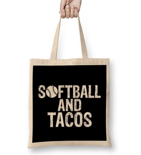 Cute Softball and Tacos Softball Players Bez Çanta Uzun Saplı