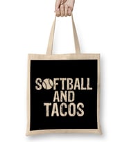 Cute Softball and Tacos Softball Players Bez Çanta Uzun Saplı