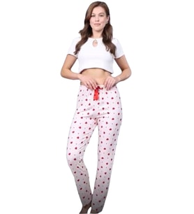 Pijama Altı Modal Ring Viskon Kumaş Çilek Desenli-Pembe