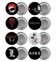 Death Note Çanta Rozeti Seti 8 Adet En Büyük Boy 5.8cm İğneli Broş