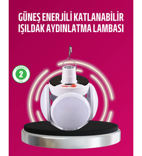 Solar Ve Usb Şarjlı Su Geçirmez Katlanabilir Led Lamba