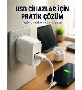 12W USB Şarj Adaptörü 5V 2.4A Hızlı ve Güvenli Şarj Başlığı