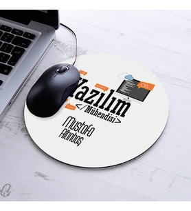 İsimli Yazılım Mühendisi Temalı Yuvarlak Mousepad