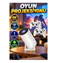 Android Taşınabilir Projeksiyon – Çift Kollu Ayaklı Tasarım, 4K Desteği, Wi-Fi 6 ve Bluetooth 5.0