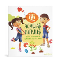 Ağaçlar Bitkiler Biz İkimiz Arda ve Ceren ile Çocuk Okul Öncesi Etkinlikli Boyama Eğitici Aktivite Kitabı