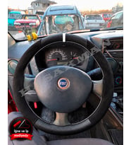 Fiat Marea Dikme Direksiyon Kılıfı Alcantara Süet Mat Karbon Beyaz Yüzük ve Dikiş 2002-2007