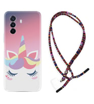 Huawei Nova Y70 Y90 Nova 9 SE  Kılıf Boyun Asklı Rasta Silikon Sweety Unicorn 1737