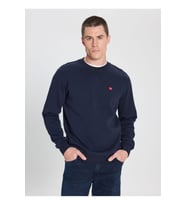 Wrangler Bisiklet Yaka Lacivert Erkek Sweatshirt - W242726410 