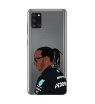 Samsung Galaxy A21S Uyumlu Lewis Hamilton Desenli Şeffaf Telefon Kılıfı