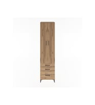 Hyperion Dolap 5 Raflı 3 Çekmeceli 2 Kapaklı 60x44x243 Çam-Çam