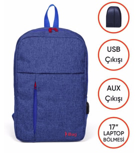 İbag 17 Kırçıllı Lavanta Laptop Sırt Çantası