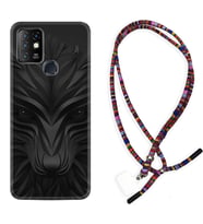 INFINIX Hot 8 9 10 11S Hot 10 Play 10T Kılıf Boyun Asklı Rasta Silikon Black Fox 1325
