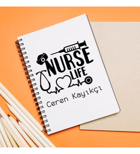 Hemşire Nurse Life Tasarımlı Defter Kişiye Özel