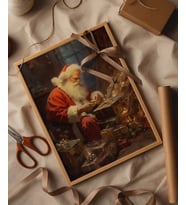 Çerçevesiz Poster Noel Baba'nın Atölyesi (Çok Renkli)