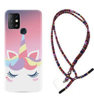 INFINIX Hot 8 9 10 11S Hot 10 Play 10T Kılıf Boyun Asklı Rasta Silikon Sweety Unicorn 1737