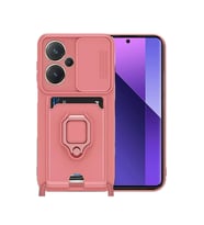 Xiaomi Redmi Note 13 Pro Plus Kılıf Zuma Kartvizitli Yüzüklü Silikon - Pembe
