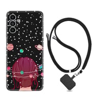 Samsung A23 A31 A32 A50 A51 A52 A53 A70 Kılıf Boyun Askılı Silikon Space Woman 1311