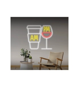 Coffee wine AM PM Neon Tabela
