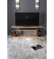 Tv Sehpası Tv Ünitesi Raflı 140 Cm Gzd Plus Atlantik Çam