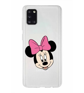 Samsung Galaxy A31  Kapak Minnie Mouse Tasarımlı Şeffaf Silikon Kılıf