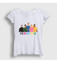 Presmono Kadın Beyaz Band Pentatonix T-Shirt 74768tt
