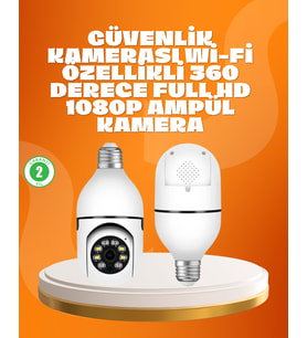 Tam Karanlıkta Görüntüleme Sağlayan 1080P Ampul Güvenlik Kamerası