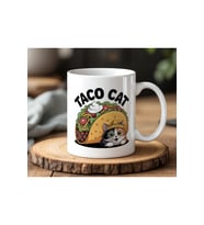 Taco Cat Tasarımlı Beyaz Seramik Baskılı Kupa Bardak 330ml