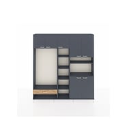 Arges Dolap 11 Raflı Tek Çekmeceli 7 Kapaklı 220x30x243 Antrasit-Antrasit/Çam